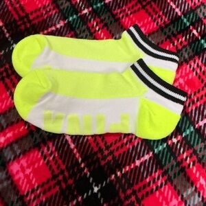 PINK Victoria's Secret Neon Yellow Ankle Socks